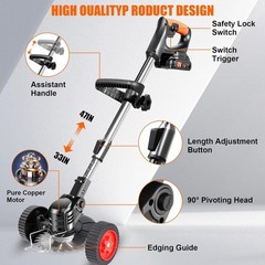 Cordless Weed Wacker 21V Stringless Weed Wacker Battery Powered Lightweight 3…