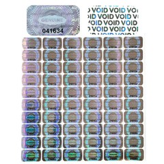 dose not apply 300 Pcs Authentic Hologram Labels/Stickers Silver Transfer Tamper