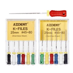 AZDENT Dental Endo Root Canal K-Files Stainless Steel Hand Use 21mm/25 mm Files