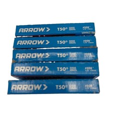 5 Arrow T50 1/2 in Heavy Duty Staples 6250 Count #508 12mm Galvanized 5 Boxes