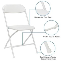 (4-10 PCS) Plastic Folding Stackable Chairs Seat Office Outdoor Wedding Party