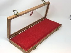 7 X 18 X 2” Oak Wood Display Case perfect For Knives Arrowheads Collectibles
