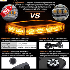 48LED Roof Top Strobe Lights, High Visibility Emergency Safety Warning Light