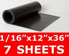7 SHEETS 1/16″ thick Neoprene Rubber Sheet 12″ x 36″ Long Smooth FREE SHIP