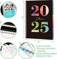 2025 Planner – 2025 Planner Weekly and Monthly from January to December 2025, 9″