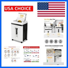 150-Sheet Paper Shredder Heavy Duty, Micro Cut and CDs/Cards, P5 Ultra Securi…
