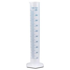 1000ml Plastic Graduated Cylinder, Single Metric, Karter Scientific (Single)