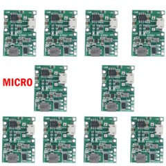 10PCS Micro USB/Type-C 3.7V Lithium Battery Charger Module Boost Step Up 5V 9V