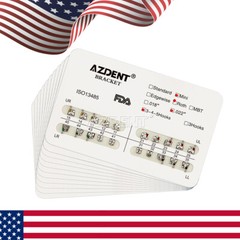 100 Packs AZDENT Dental Orthodontic Bracket Braces Mini Roth 0.022 Hooks 3-4-5