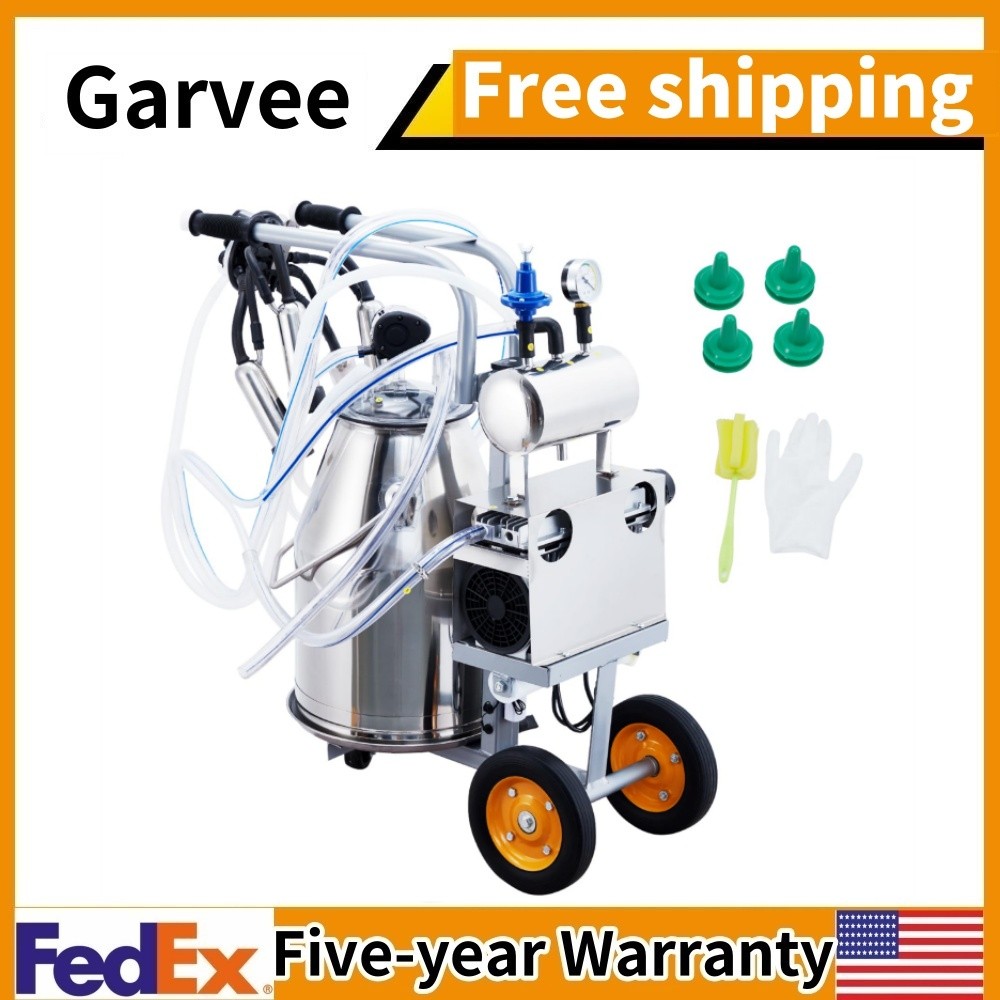 🔵Cow Milking Machine Portable 25 L/6.6 gal Automatic Pulsation Vacuum Milker