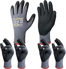 EvridWear Safety Work Gloves, Touchscreen Micro-Foam Nitrile Coated Unisex Glove