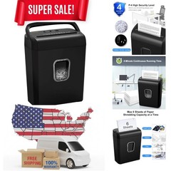 6-Sheet Micro-Cut Paper Shredder with 3.4 Gallon Wastebasket – P-4 Security