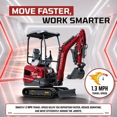 New TYPHON TERROR XVII PRO Mini Excavator 3800lb Kubota D902 Diesel w Boom Swing