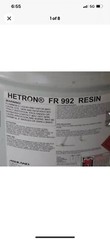 Ashland Fiberglass resin Hetron 922 Fr 55 gallon drim