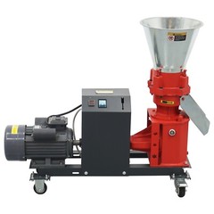 220V Farm Feed Pellet Mill Machine Pelletizer with 4mm Plate 150-200KG/h 4Roller