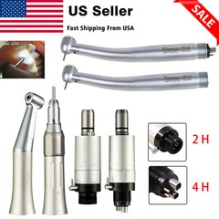 Dental LED Fiber Optic Turbine High /Low Speed Handpiece Kit 2/4Hole fit NSK UDM