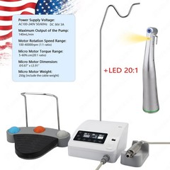 Mini Dental Implant Motor Surgical System Brushless Motor 20:1 LED Contra Angle