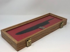 7 X 18 X 2” Oak Wood Display Case perfect For Knives Arrowheads Collectibles