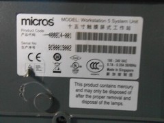 Micros Workstation 5 System Unit Touch Screen POS Terminal 400814-001