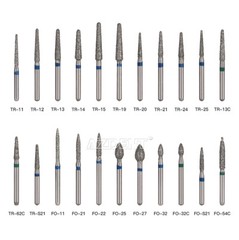 5PCS AZDENT Dental Diamond Burs Friction Grip For High Speed Handpiece Turbine