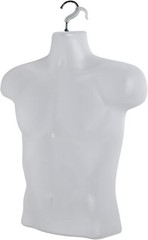 Shirt Torso Forms 10 Molded Man Frosted Fits S-L Hanging Male Mannequin White