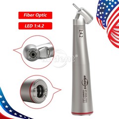 AbDent Dental 45° Contra Angle LED Optic 1:4.2 Handpiece Quattro Spray AT