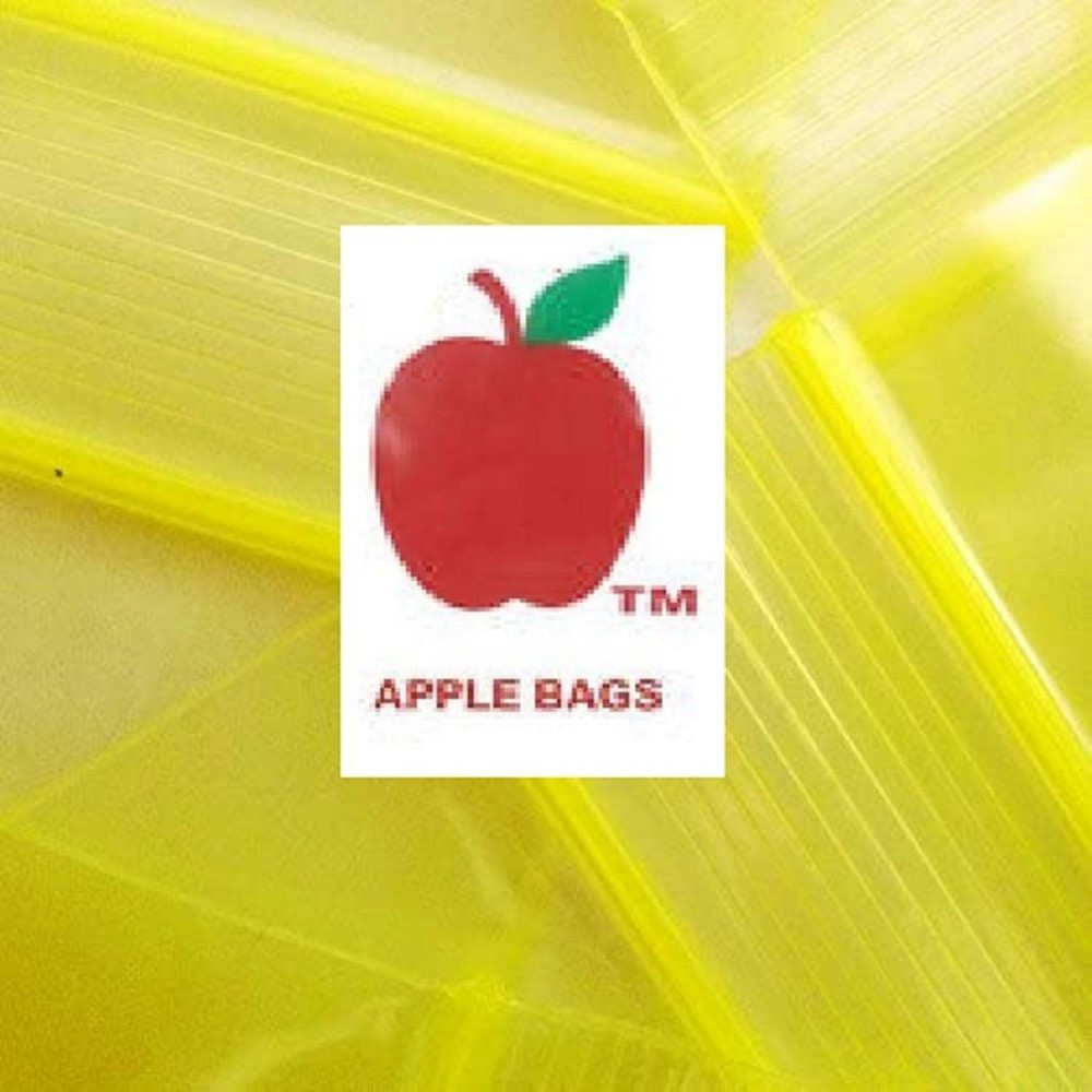 5,000 YELLOW APPLE BRAND BAGGIES 3838 2mil ZIPLOCK 5000 plastic 3/8″x3/8″ bags