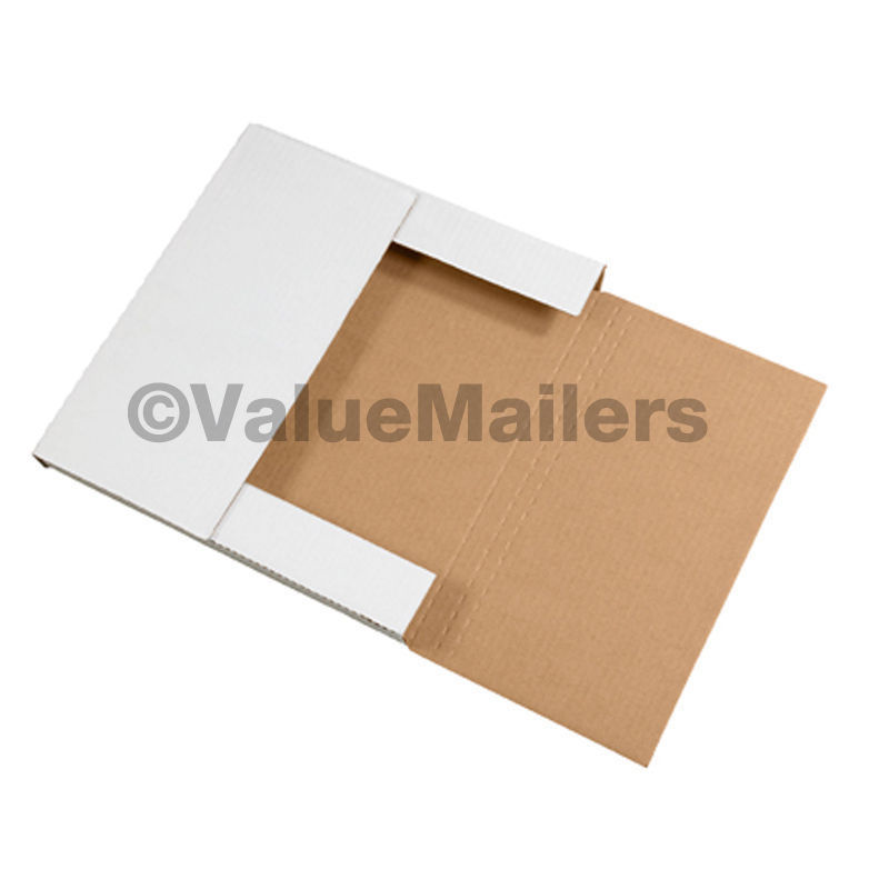 100 – 9 5/8 x 6 5/8 x 1 1/4 White Multi Depth Bookfold Mailer Book Box Bookfolds