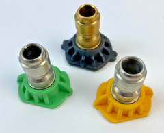 General Pump Pressure Washer Quick Connect Nozzle lot of 3 Green Yellow Black