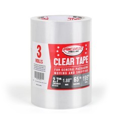 Pacific Mailer Packing Tape, 1.88 inch Wide x 65 Yards Per Roll, Clear, 2.7MI…