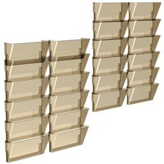 Storex 70219C04C Legal-Size Wall Pocket File Organizer, Smoke, Set of 6