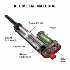 800N 12V Linear Actuator Motor Fast Speed 20mm/s Stroke 2″~40″ 176lbs Waterproof