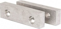1 Pair Gibraltar Soft Aluminum Vise Jaws, Flat/No Step, for 4″ Vises