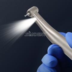 Dental 1:1 Fiber Optic LED Contra Angle Handpiece 4 Spray Push Button fit NSK po