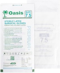 Sterile Latex Surgical Gloves, Size 7.5, Powder-Free, 50 Pairs/Box