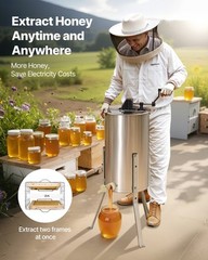 VEVOR Manual Honey Extractor 2Frame Beekeeping Honeycomb Spinner Stainless Steel