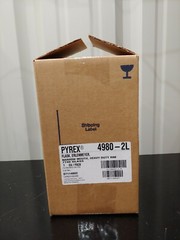 Corning Pyrex 4980-2L 2L Erlenmeyer Flask Narrow Mouth Heavy Rim Graduated