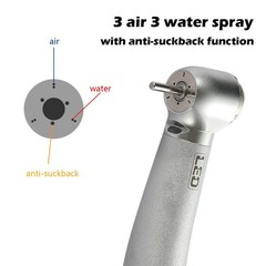 SANDENT Dental Turbine LED Fiber Optic Handpiece for kav coupler triple spray ns