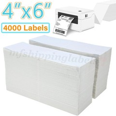 4000pc (4×6) Fanfold Direct Thermal Shipping Labels for Zebra and Rollo Printers