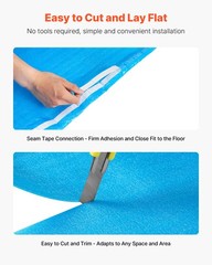VEVOR Floor Underlayment 300 sq ft 3mm 3-in-1 Vapor Barrier for Laminate Blue