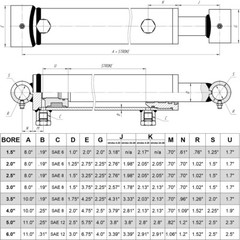 Hydraulic Cylinder Welded Double Acting 4″ Bore 10″ Stroke Cross Tube 4×10 NEW