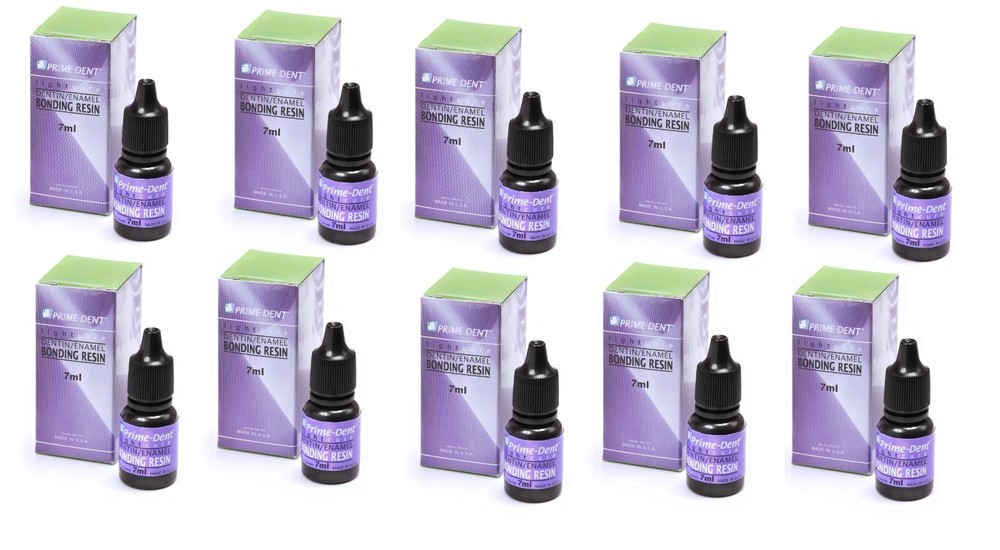 (SET OF 10) Prime-Dent Light Cure Dentin/Enamel Bonding Adhesive Resin 7mL