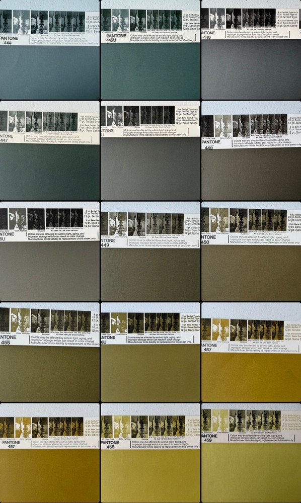 Pantone Vintage Poster [Gray, Yellow, Ocher] Uncoated Sheet by Leteraset