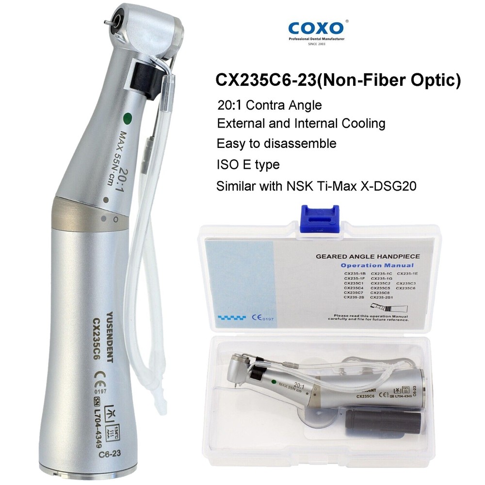 COXO Dental Surgical Handpiece 20:1 Implant Contra Angle Straight 20˚ Angle NSK