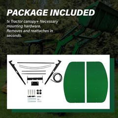 Green Tuff Top Tractor ROPS Canopy 52″ X 52″ For Tractor Mowers Umbrella