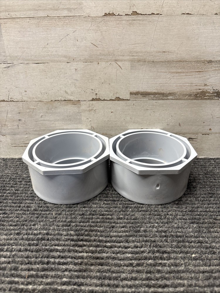 Lot of 2 Cantex 5142227 Conduit Fitting Reducer, 4 In X 3 In, Glue, Pvc,