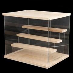 4-Tiers Large Acrylic Display Case Storage Wood Box Display Shelf 30.5 *24*26cm
