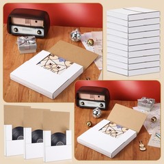 Fuutreo 100 Pack 7 Inch Vinyl Record Mailers Boxes 45 RPM Easy Fold LP White