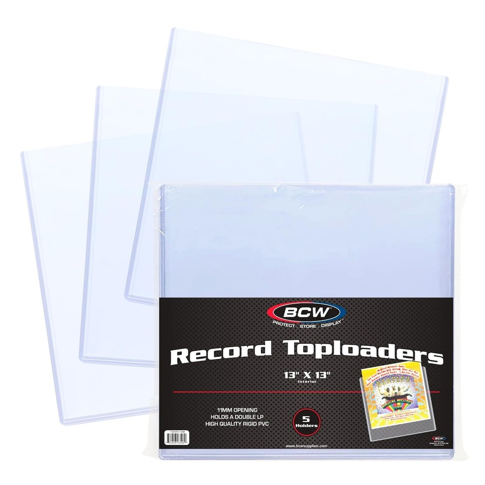 12-Inch Vinyl Record Topload Holder – 5 Pack | 11MM Thick | Rigid PVC Double …