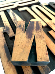 WOOD LETTER N “N” Vintage Letterpress PRINT TYPE Printing Patina